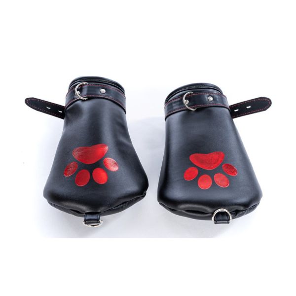 Kinky Puppy Hundepfoten Handschuhe schwarz-rot